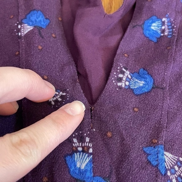 FREE PEOPLE FP Teagan Dress Purple Blue Long Flare Sleeve Cutout Mini Fit Flare - Picture 6 of 14